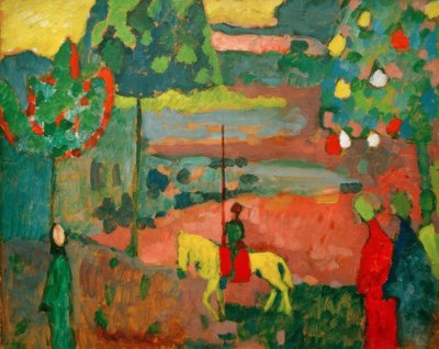 Lancer in Landscape by Wassily Kandinsky